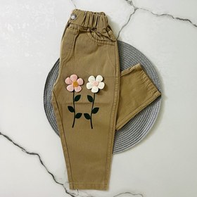 تصویر شلوار کتان گلدار خاکی آنیل kids 