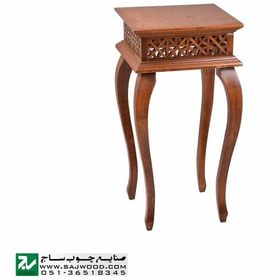 تصویر میز خاطره و تلفن چوبی ، دکوری ، آباژور کلاسیک صنایع چوب ساج مدل ۳۰۶ 