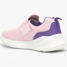 تصویر کفش ورزشی بافت‌دار دخترانه با بند چسبی برند dash Girls Textured Sports Shoes with Hook and Loop Closure