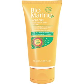 تصویر کرم ضد آفتاب spf 50 بایومارین Bio Marine فاقد چربی مناسب پوست چرب و جوشدار حجم 50 میل 