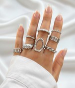 تصویر پک انگشتر دفرمه نقره ای 