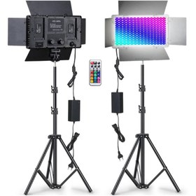 تصویر کیت 2 شاخه نور ثابت پروفشنال PROFESSIONAL +U800 RGB fixed light 