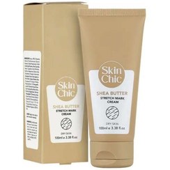 تصویر کرم ترک شکم حاوی شی باتر حجم 100 میلی لیتر اسکین شیک Skin Chic Shea Butter Stretch Mark Cream 100 ml