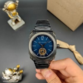 تصویر ساعت بولگاری توربیلون مشکی صفحه آبی BULGARI OCTO FINISSIMO Tourbillon بولگاری ( Bvlgari )