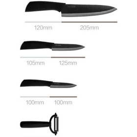 تصویر مجموعه چاقوهای آشپزخانه 4 عدد چاقو میوه ای سرامیکی نانو Youpin HuoHou ا Kitchen Knives Set of 4 Youpin Nano Ceramic Fruit Knives HuoHou Kitchen Knives Set of 4 Youpin Nano Ceramic Fruit Knives HuoHou