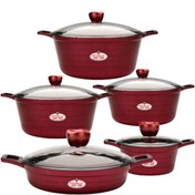 تصویر سرویس قابلمه زرساب مدل JL8100 ۱۰ پارچه گرانیتی 