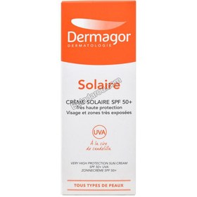 تصویر درماگور کرم ضدآفتاب بی رنگ اس پی اف 50+ پوست نرمال تا خشک DERMAGOR SUNSCREEN/SOLAIRE CREAM SPF50+ DRY TO NORMAL