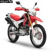 تصویر موتورسیکلت تریل پرواز GY200 مدل ۱۴۰۴ سفید قرمز 