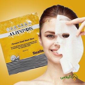 تصویر ماسک صورت ورقه ای روغن حلزون آمستریس ( Amestris Snail Mask ) 