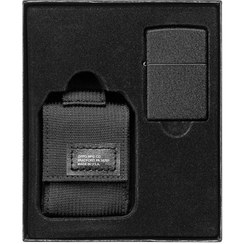 تصویر ست فندک زیپو مدل 49402 و کیف مشکی 