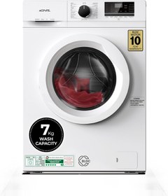 تصویر EGNRL 7KG Front Load Washing Machine, 2024 Model, With BLDC Inverter Motor 10 Year Warranty 1200 RPM 16 Program Fully Automatic Washer With Digital Control-LED Display Knob and Button Control 