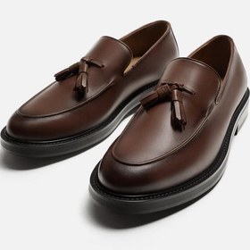 تصویر کالج اورجینال برند زارا Zara مدل LEATHER TASSEL LOAFERS کد 2650/420 