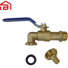 تصویر شیر حیاطی برنجی 1/2 اینچ دسته گازی درجه 1 ا 1/2 inch brass yard valve, grade 1 gas handle 1/2 inch brass yard valve, grade 1 gas handle