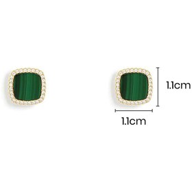 APM Monaco Malachite Stud Earrings