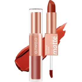 تصویر رژ لب دوطرفه جامد و مایع او تو او O.TWO.O 2 In 1 Matte Misty Lipstick 