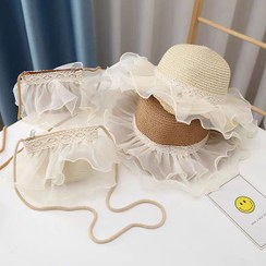 تصویر ست کیف و کلاه ساحلی طرح پرنسس 