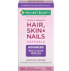 تصویر مولتی ویتامین کامل و تخصصی مو، پوست، ناخن با دو برابر بیوتین نیچرز بونتی آمریکا ا Hair skin nails natures bounty Hair skin nails natures bounty