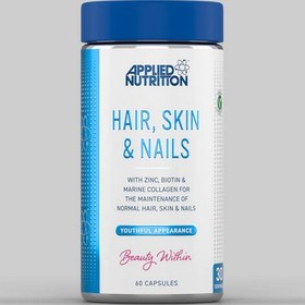 تصویر کپسول تقویت پوست و مو و ناخن اپلاید نوتریشن (60عددی) Applied Nutrition Hair ,Nails and Skin (60 Capsules)