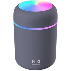 تصویر دستگاه بخور سرد H2O Humidifier | بخور کوچک قابل حمل با نورپردازی رنگی و اتصال USB - خاکستری H2O Humidifier | Portable Cool Mist Ultrasonic Air Humidifier with Colorful LED Light and USB Connection