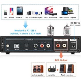 تصویر پری آمپلی فایر گیرنده بلوتوث آمپ هدفون S/PDIF D/A آداپتور دک مبدل صوتی HiFi Tube Preamp Preamp Opt/Coax/PC-USB DAC 