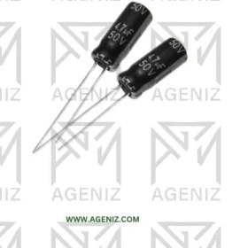 تصویر خازن الکترولیت 4.7uF-50V electrolytic capacitor 4.7uF-50V