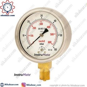 تصویر مانومتر میلی بار اینسترومیت InstruMate صفحه 10 سانت عمودی 60 میلی بار 