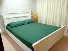 تصویر ملحفه کشدار دونفره ۱۶۰ ارتفاع ۲۰ با دورو بالشتی هتلی ژاگارد Bed sheet