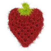 تصویر اسکاچ بافتنی مدل توت فرنگی - زرشکی 