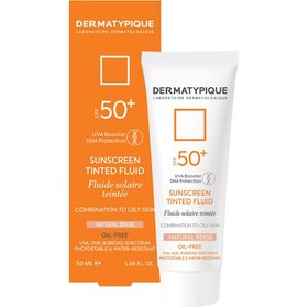 تصویر ضد آفتاب رنگی فلویید +SPF50 درماتیپیک - رز بژ DERMATYPIQUE SUNSCREEN TINTED FLUID SPF50+ 50 ML