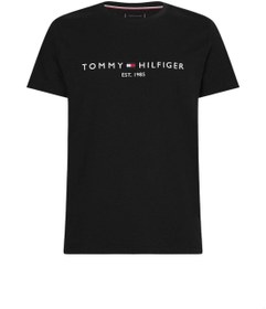 تصویر تی‌شرت مردانه تامی هیلفیگر با لوگو - فیت معمولی، پنبه‌ای، مشکی برند Tommy Hilfiger Men's Tommy Hilfiger Logo T-Shirt - Cotton, Black