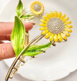 تصویر کلیپس فلزی طرح گل آفتابگردان 