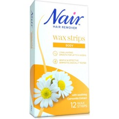 تصویر نوار موبر بدن نیر Nair Wax Strips تعداد 12 عدد 
