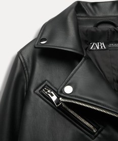 تصویر کت چرمی زنانه زارا FAUX LEATHER BIKER JACKET 