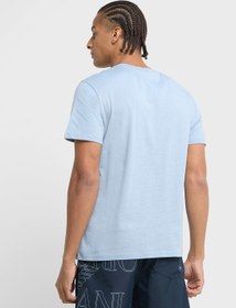 تصویر تی‌شرت آستین کوتاه با یقه گرد و لوگوی Beachwear برند Emporio Armani Beachwear Logo Crew Neck T-Shirt