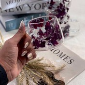 تصویر ماگ دوجداره پیرکس گلدار وارداتی اورجینال KIT-800 - ساخته شده از بروسیلیکات حرارتی 