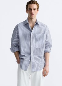 تصویر پیراهن راه راه مردانه زارا STRIPED SHIRT 