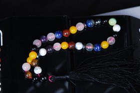 تصویر تسبیح ام البنین اصل سنگ طبیعی دستساز 33 دانه ی سایز 8 