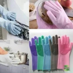 تصویر دستکش پرزدار سیلیکونی 