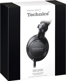 تصویر هدفون DJ حرفه ای Technics با درایورهای سیم پیچ صوتی CCAW 40 میلی متری، محفظه چرخشی 270 درجه و سیم قابل جدا شدن قفل. ورودی بالا سبک و تاشو – EAH-DJ1200 (مشکی) 