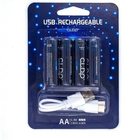 تصویر باتری شارژی USB قلمی AA برند CLDP- پک 4 عددی 