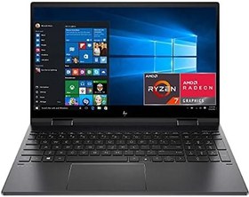 تصویر لپ‌تاپ HP Envy x360 15.6 اینچی لمسی 2 در 1 FHD IPS، AMD Ryzen 7 5700U، وب‌کم، KB با نور پس‌زمینه، اثرانگشت، HDMI، گرافیک AMD Radeon، ویندوز 10، 12 گیگابایت رم، 512 گیگابایت PCIe SSD، با 32 گیگابایت کارت حافظه 