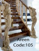 تصویر استارت بزرگ نرده چوبی راه پله شیر رنگ شده کد 105 Big starter of the wooden railing of the painted milk staircase, code 105