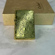 تصویر فندک بنزینی مارک چیف مدل پادشاه جهنم برنجی 