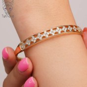 تصویر دستبند النگویی استیل طرح ونکلیف Vancliffe Steel Bangle Bracelet