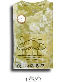 تصویر تیشرت تای دای با پنل گلدوزی ابریشم Tiedye shirt with Silk embroidery panel