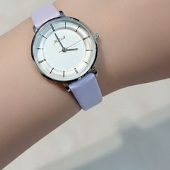 تصویر ساعت اسپرت اقتصادی دخترانه با طراحی فانتزی و بند طرح چرم مصنوعی - بنفش Affordable Sport Watch for Girls with Faux Leather Strap