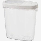 تصویر ظرف نگهدارنده مواد غذایی خشک ایکیا 1.3 لیتر مدل 365+ IKEA ا IKEA 365+Dry food jar with lid transparent/white 1.3 l IKEA 365+Dry food jar with lid transparent/white 1.3 l