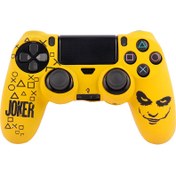 تصویر روکش دسته بازی PS4 طرح Joker زمینه زرد PS4 CONTROLLER COVER