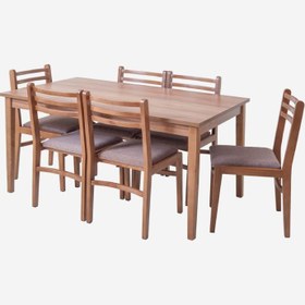 تصویر میز و صندلی ناهارخوری 6 نفره توسکا 
