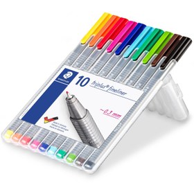 تصویر روان نویس تری پلاس استدلر 10 رنگ | Staedtler TriPlus FineLiner 